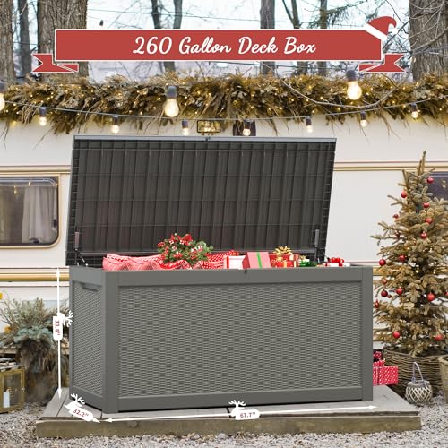 NUNU LAB 31 Gallon Outdoor Storage Box Waterproof Lockable Lid I8083