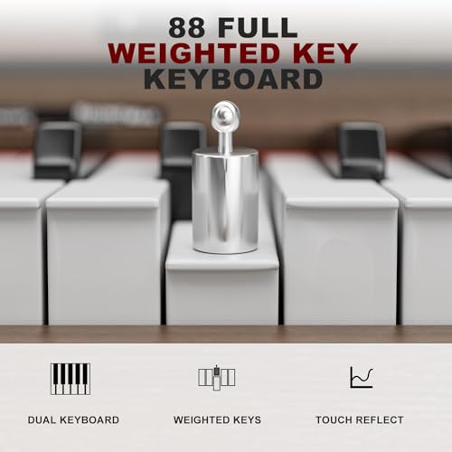 UMOMO 88 Weighted Key Digital Piano with Bench, Hammer Action, Black W36770