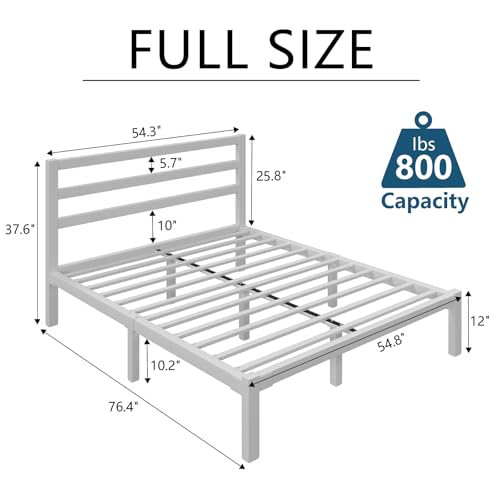Full Size Heavy Duty Metal Platform Bed Frame with Under Bed Storage, Black R9813