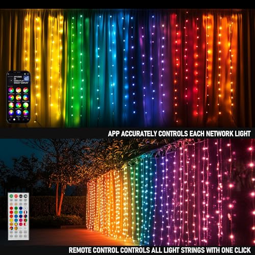 Dazzle Bright 300 LED Curtain Lights, Warm White, Plug in for Bedroom & Outdoor Decor X62406