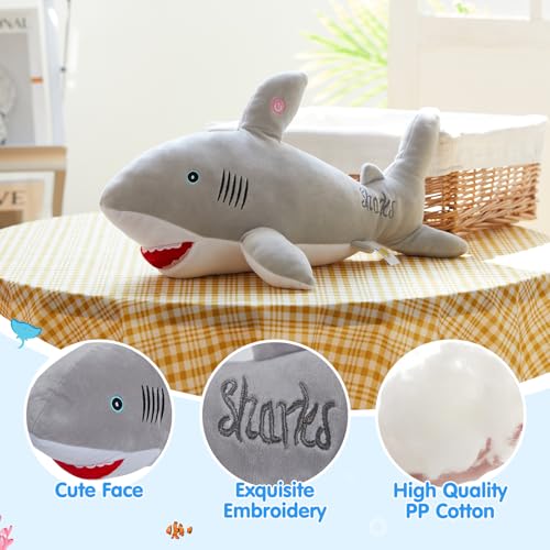 BSTAOFY 20'' Light Up Shark Stuffed Animal Glow Plush Toy I17161