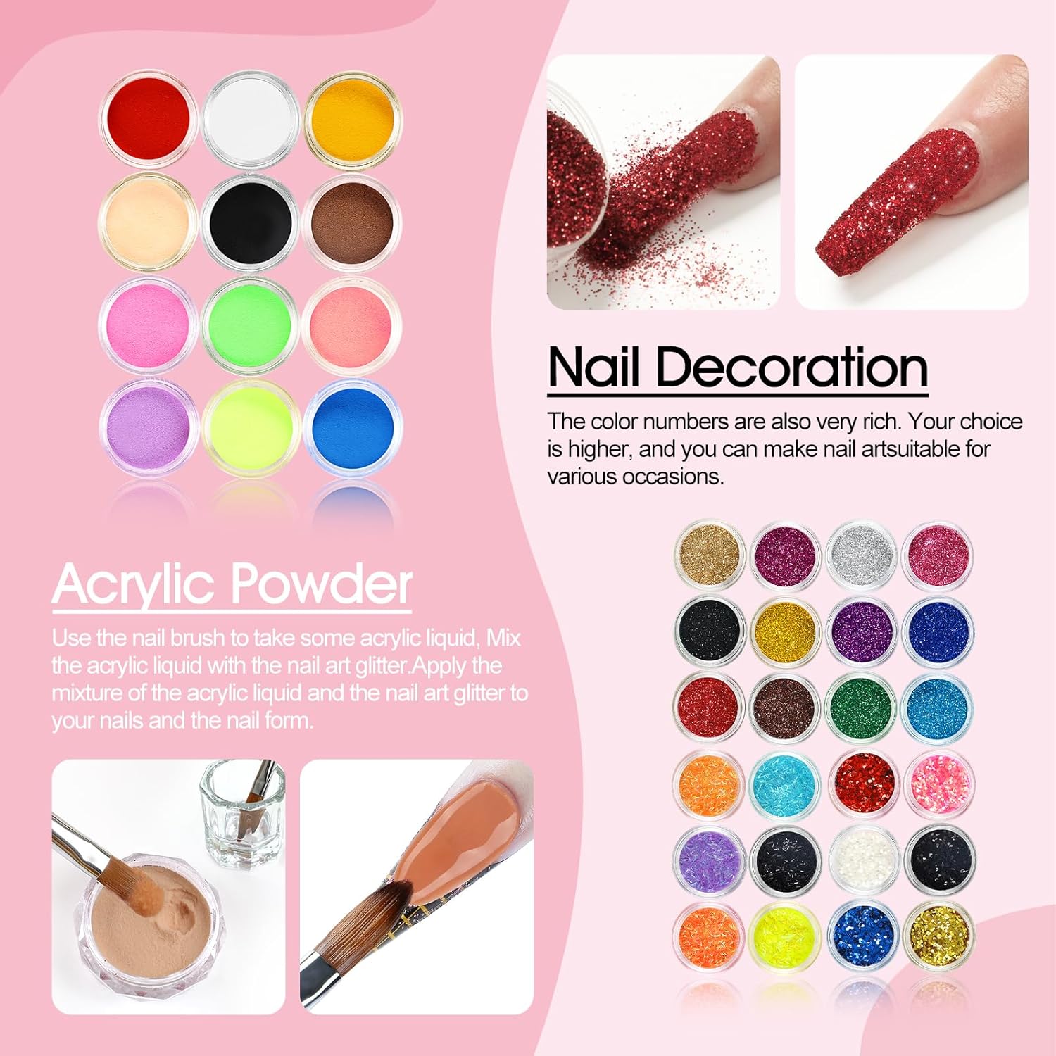 Acrylic Nail Kit with Drill and UV Light for Beginners G62524