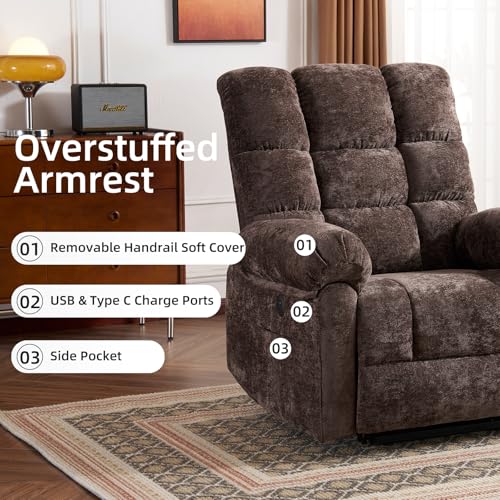 Oversized Power Lift Recliner Chair with Massage and Heat for Elderly, Beige R7985