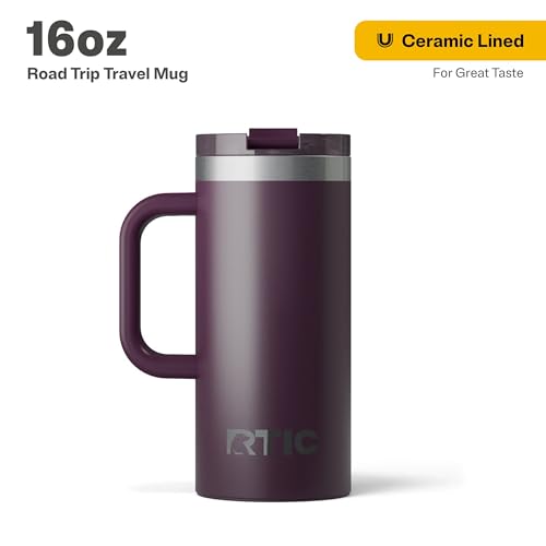 RTIC 20oz Road Trip Travel Mug with Lid and Handle, Insulated Stainless Steel P393441