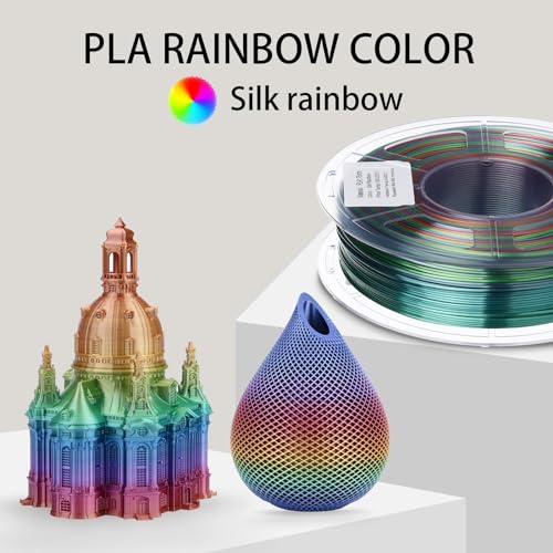 Rainbow 3D PLA Printer Filament 1.75mm Matte, 1kg P386477
