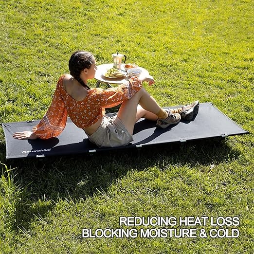 Naturehike GreenWild Ultralight Folding Camping Cot, Portable Bed for Adults, Black E2550