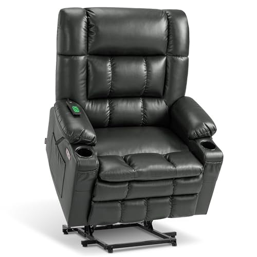 MCombo Dual Motor Power Lift Recliner Chair for Elderly with Heat and Massage, Black E570141