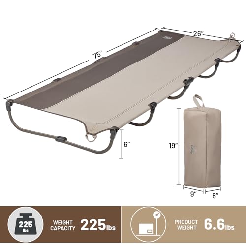 TIMBER RIDGE Lightweight Aluminum Camping Cot with Carry Bag, Blue Z494