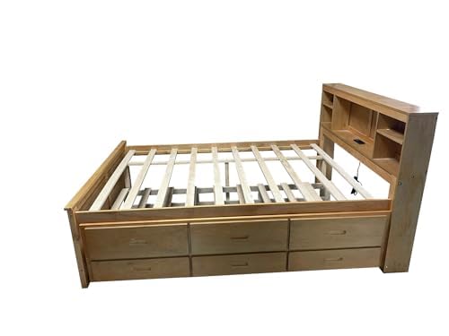 Queen Size Murphy Bed with Desk & Charging Station, White K505073