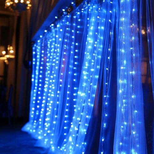 Dazzle Bright 300 LED Curtain Lights, Warm White, Plug in for Bedroom & Outdoor Decor X62406