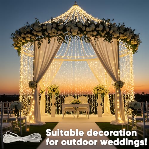 suddus Curtain Lights 300 LED Warm White for Bedroom, Outdoor & Christmas Decor K310
