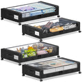 Under Bed Storage with Wheels, 2-Pack Rolling Metal Drawer, Black D42977