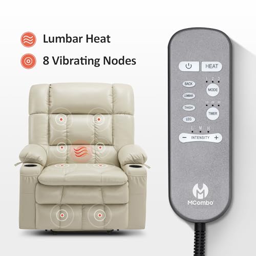 MCombo Dual Motor Power Lift Recliner Chair for Elderly with Heat and Massage, Black E570141