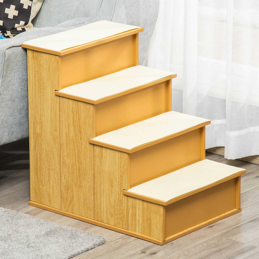 PawHut Pet Stairs, Small Pet Steps with Cushioned Removable Covering for Dogs and Cats Up to 22 Lbs X834