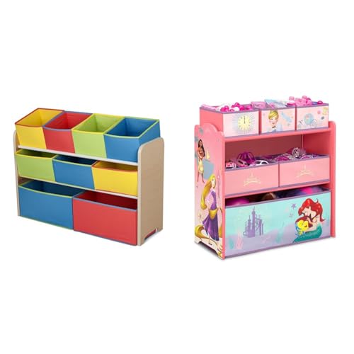 Delta Children Deluxe Multi-Bin Toy Organizer, White/Pink B11718