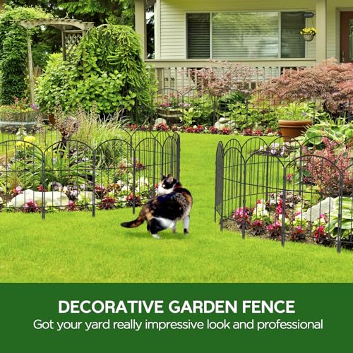Goovilla Garden Fence, 10ft x 24in, Rustproof Metal Panels, Black No Dig Border G98349