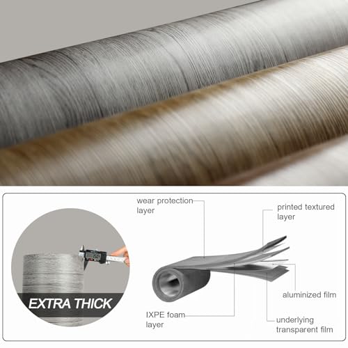 Oxdigi Peel and Stick Vinyl Flooring Roll 23"x393" Waterproof Wood Plank U1250