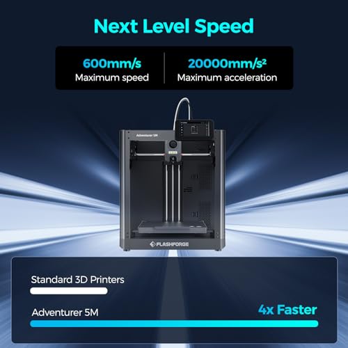 FLASHFORGE Adventurer 5M 3D Printer, Auto Leveling, 600mm/s High Speed FDM N4575
