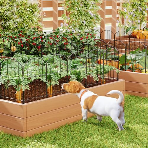 Goovilla Garden Fence, 10ft x 24in, Rustproof Metal Panels, Black No Dig Border G98349