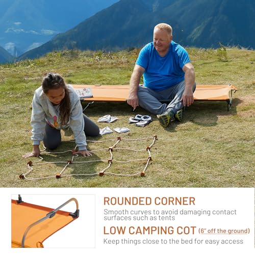 TIMBER RIDGE Lightweight Aluminum Camping Cot with Carry Bag, Blue Z494