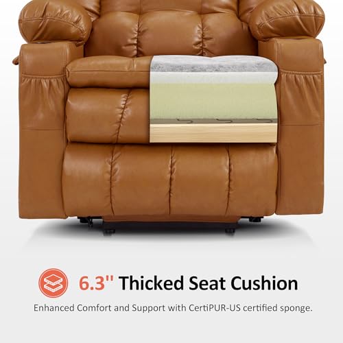 MCombo Dual Motor Power Lift Recliner Chair for Elderly with Heat and Massage, Black E570141