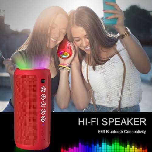 Ortizan Portable Bluetooth Speaker IPX7 Waterproof 24W Loud Sound, Black J77282