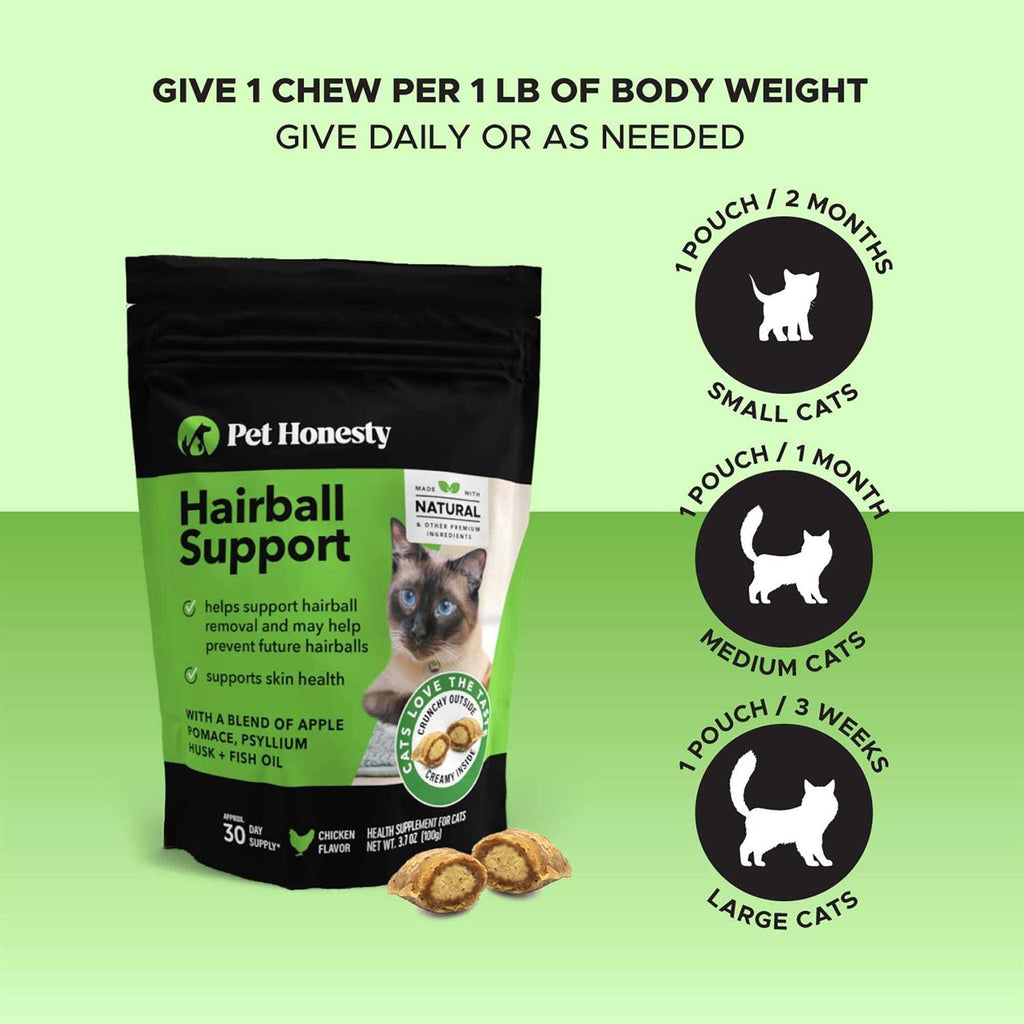 Pet Honesty Hairball Support Dual Texture Cat Chews T879525