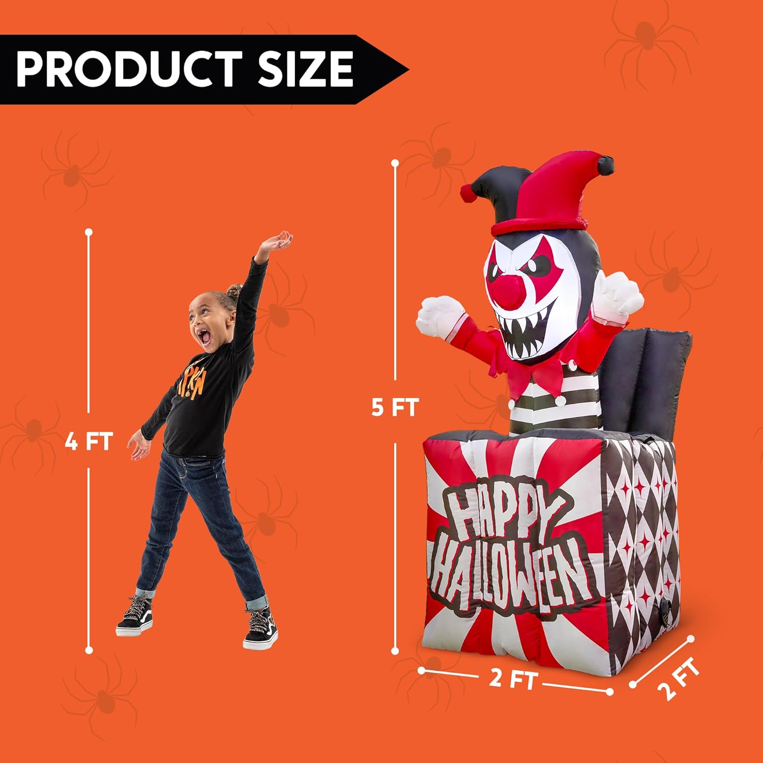 Joiedomi 5 Ft Halloween Inflatables Outdoor Decor with Built-in LEDs K3062