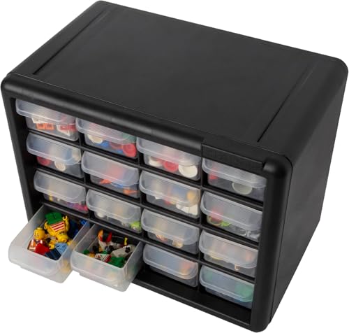 Akro-Mils 24-Drawer Plastic Storage Cabinet, Black I624065