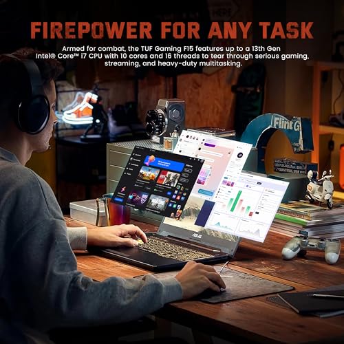 Asus TUF F15 Gaming Laptop 15.6" FHD 144Hz i7-12700H 16GB RAM 1TB SSD RTX 4070, Grey F826939
