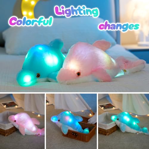 BSTAOFY 20'' Light Up Shark Stuffed Animal Glow Plush Toy I17161
