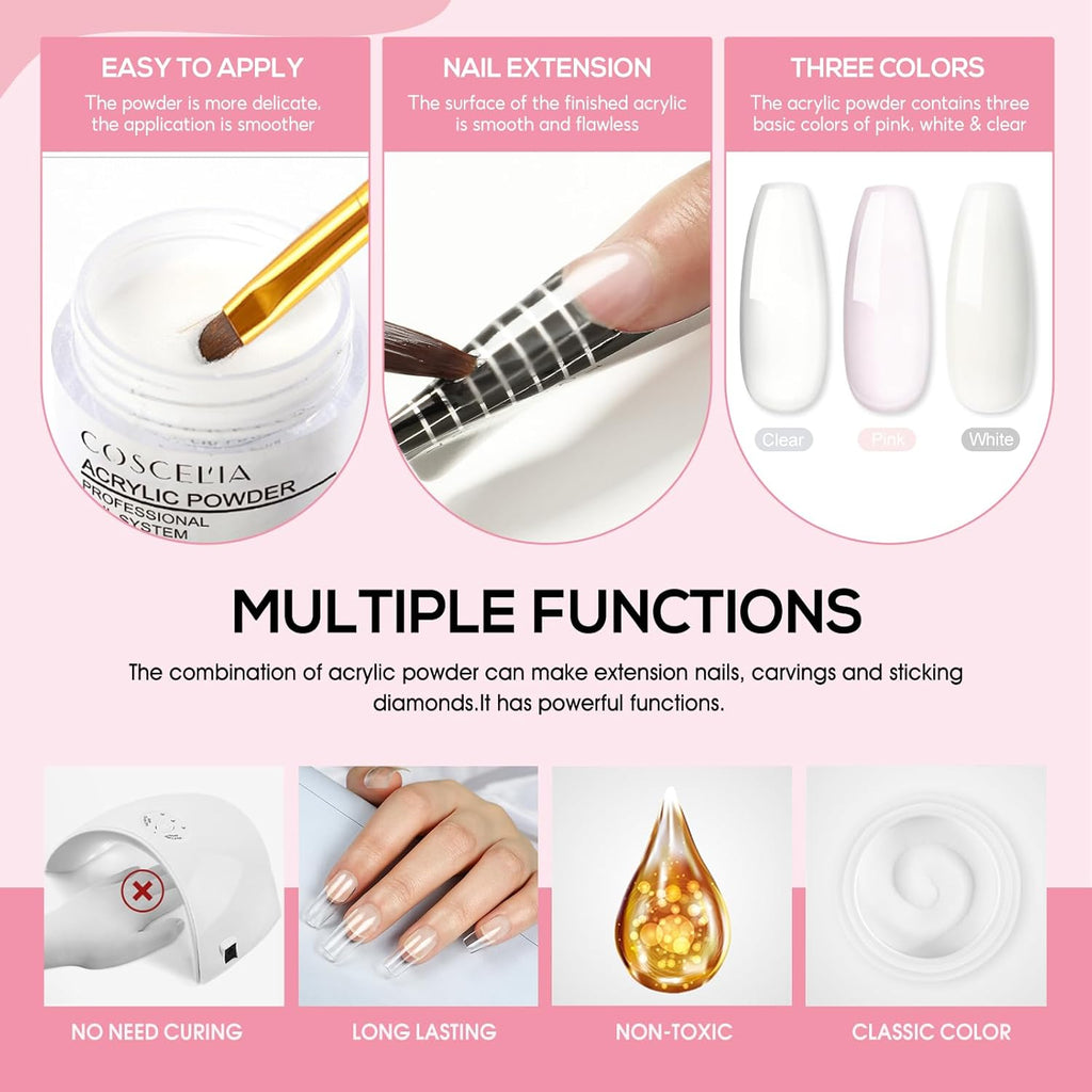 Acrylic Nail Kit with Drill and UV Light for Beginners G62524