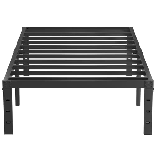 Full Metal Bed Frame 14 Inch Tall Heavy Duty Black Steel Slats Platform J736200