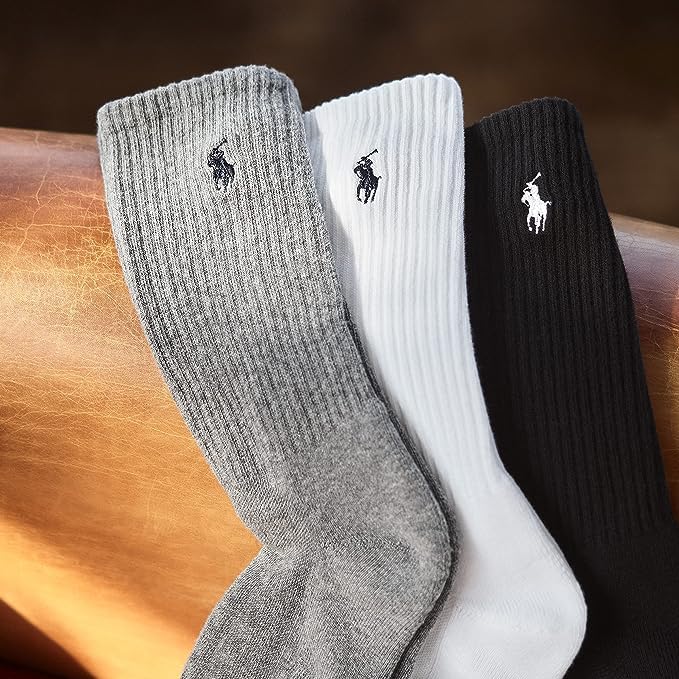 POLO RALPH LAUREN Men's Athletic Cotton Ankle Socks 6-Pack O2600