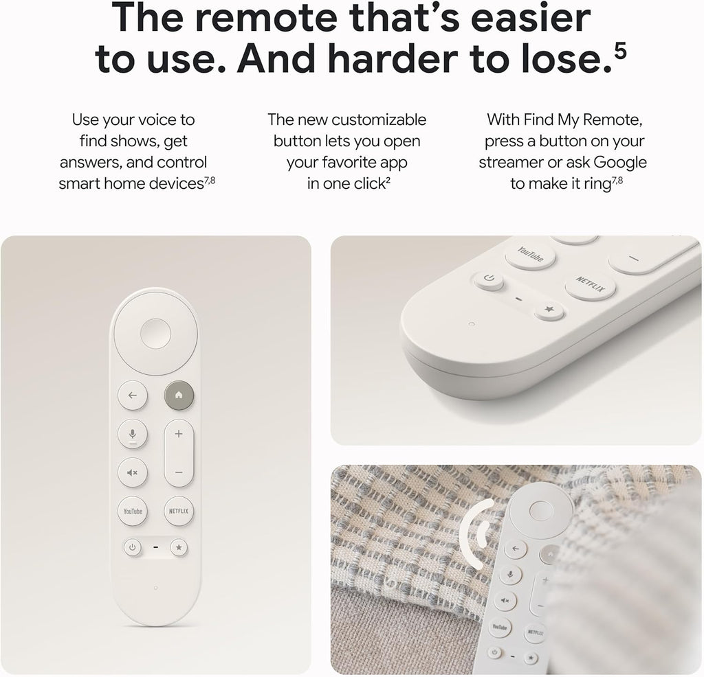 Google TV Streamer 4K with Voice Search Remote, 32 GB Storage, Porcelain V452