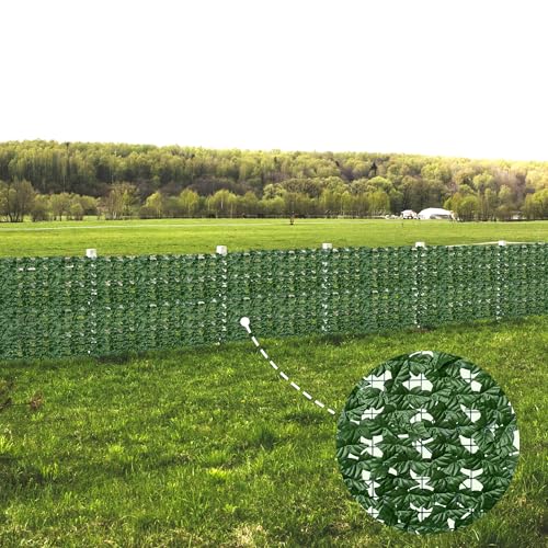 Artificial Ivy Privacy Fence Wall Screen 40x120 in UV-Anti Faux Greenery Backdrop U1001