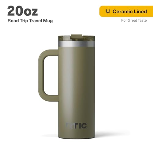 RTIC 20oz Road Trip Travel Mug with Lid and Handle, Insulated Stainless Steel P393441