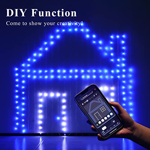 JMEXSUSS 300 LED Remote Control Christmas Curtain Lights, Warm White V64841