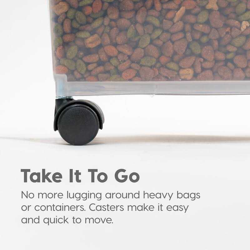 Iris USA WeatherPro Airtight Pet Food Storage Bin with Attachable Casters I943776