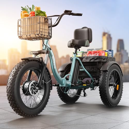 Electric Trike for Adults 960W Peak 36V 15AH Battery 20" Fat Tire with Rear Basket V89083