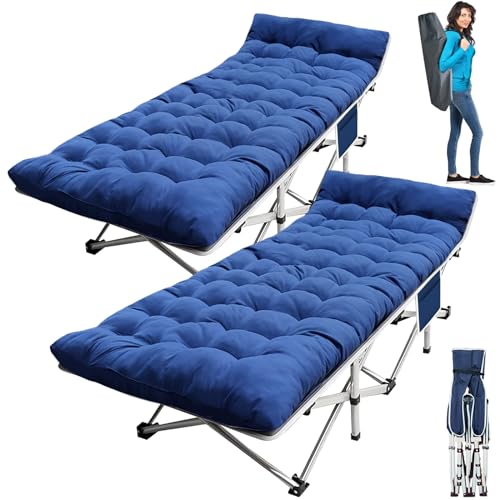 XXL Camping Cot for Adults with Mattress Heavy Duty Folding Bed with Carry Bag H5280