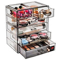 Sorbus Acrylic Makeup Organizer - Organization and Storage Case for Cosmetics Make Up & Jewelry - Big Clear Makeup Organizer for Vanity, Bathroom, College Dorm, Closet, Desk (3 Large, 4 Small Drawers)