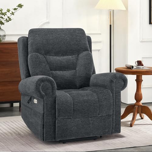 MCombo Triple Motor Power Lift Recliner Chair with Massage and Heating, Fabric, Coffee M573841