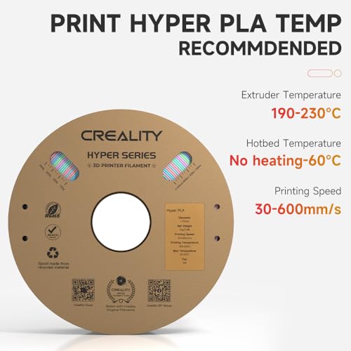 Creality PLA Plus Filament 1.75mm Rainbow Multicolor 1KG Spool O376011