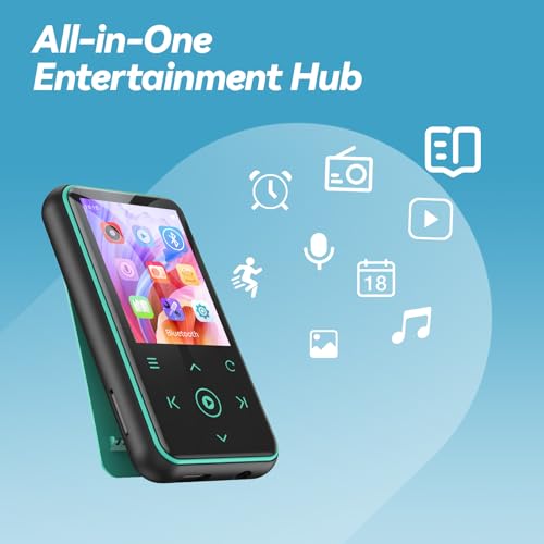 AGPTEK 64GB MP3 Player with Clip, Bluetooth 5.3, FM Radio, White N9574