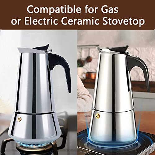 Stainless Steel Moka Pot 6-Cup Italian Coffee Maker B800060