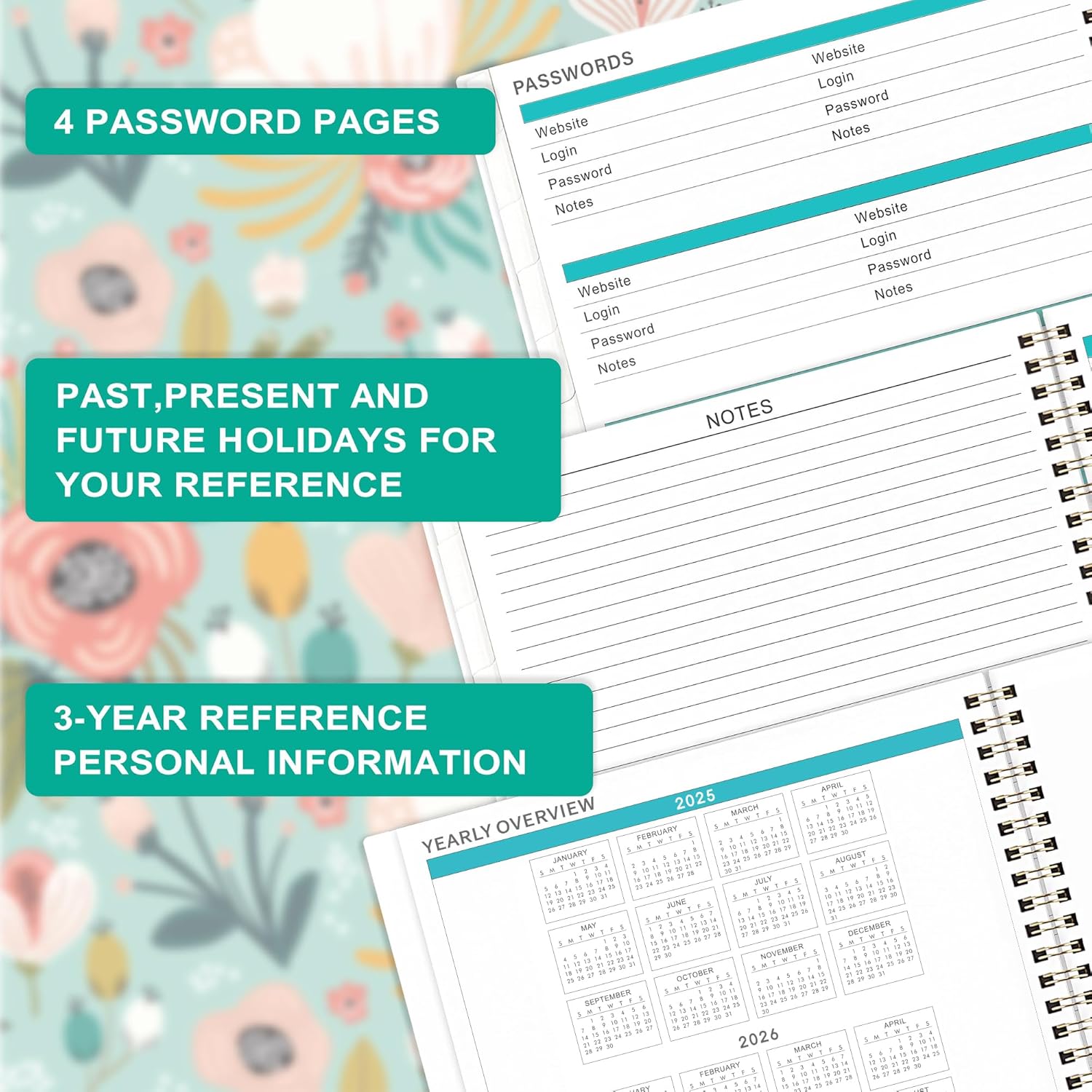 2025 Monthly Planner 8.5" x 11" with Tabs and Inner Pocket K7335