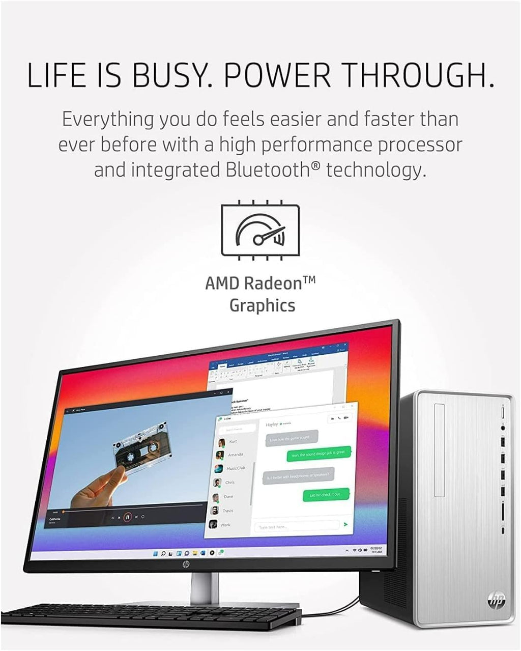 HP Pavilion Desktop, Ryzen 5 5600G, 32GB RAM, 1TB SSD, Win 11 Pro G136479