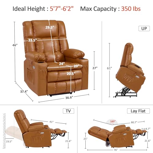MCombo Dual Motor Power Lift Recliner Chair for Elderly with Heat and Massage, Black E570141