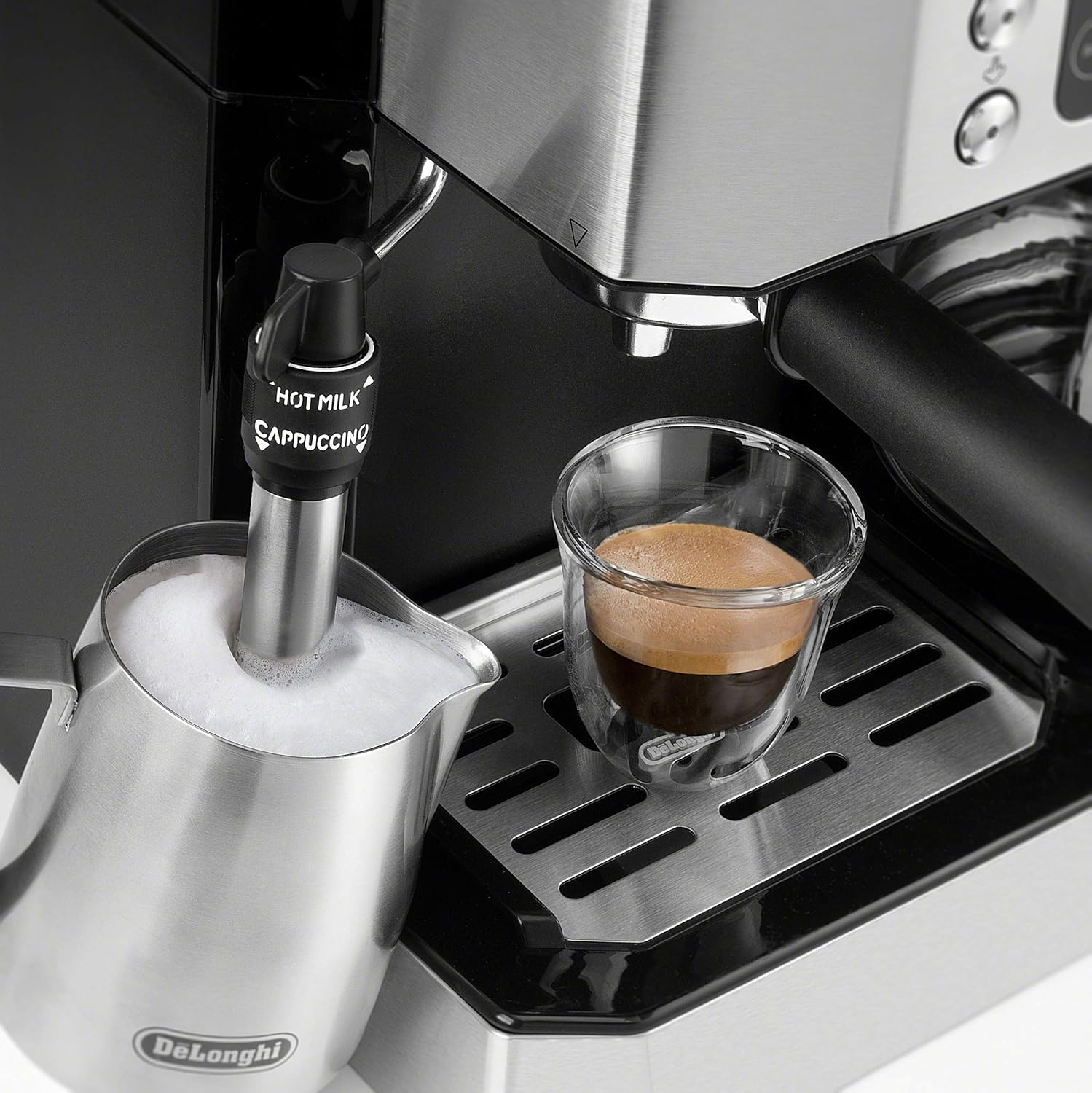 De'Longhi All-in-One Coffee Maker & Espresso Machine with Milk Frother, 10-Cup, COM532M (Renewed) C75675